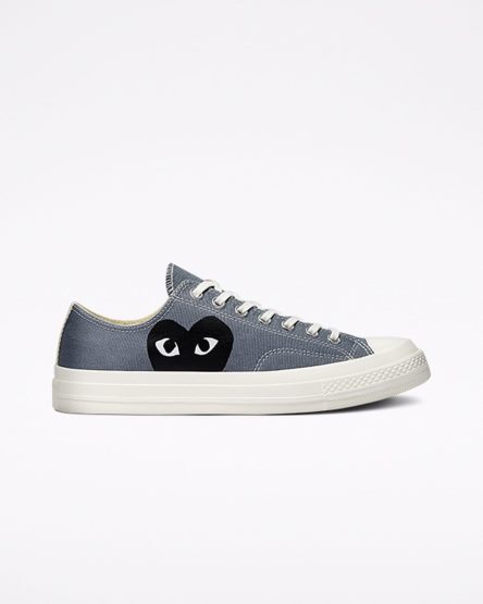 Tenis Converse x Comme des Garçons PLAY Chuck 70 Cano Baixo Masculino Cinzentas Pretas | PT T039T10